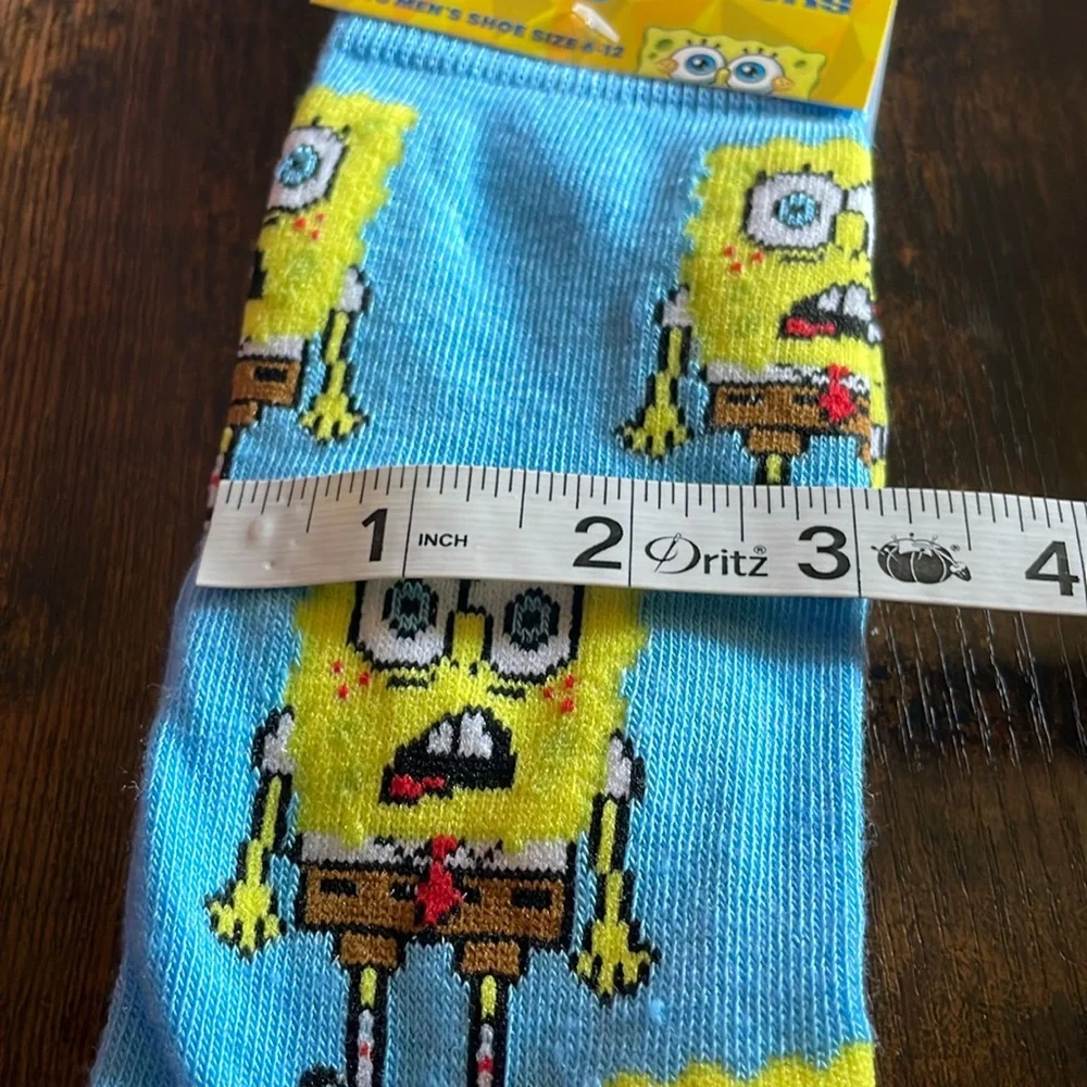 Nickelodeon Men’s Crew Socks Shoe Size 6-12 Sponge Bob Square Pants and Rugrats